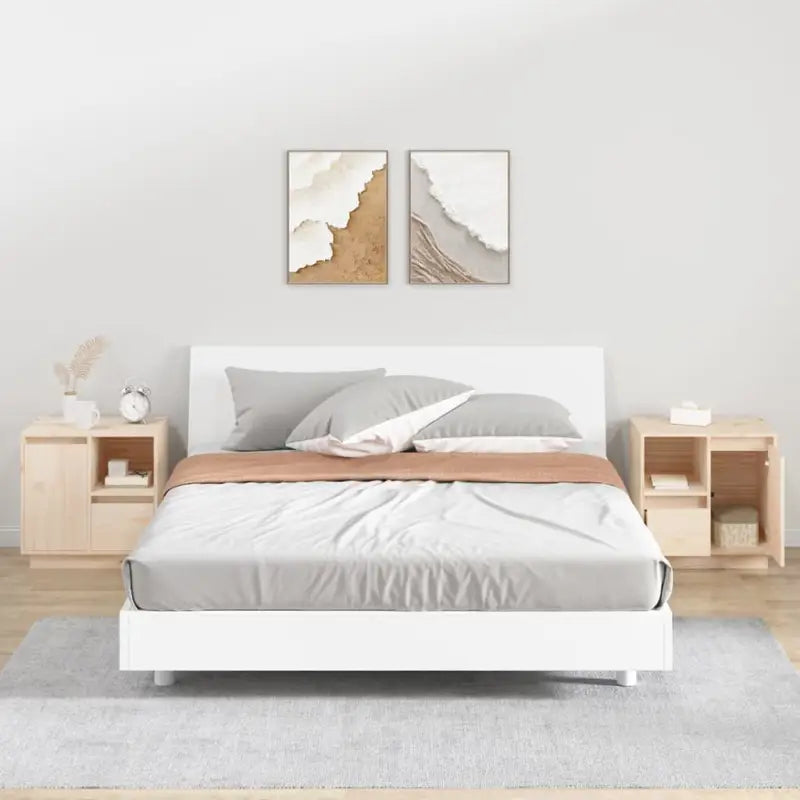 Nachtkastjes van massief grenenhout met elegant en tijdloos ontwerp - Naturel / 2 - Nachtkastjes