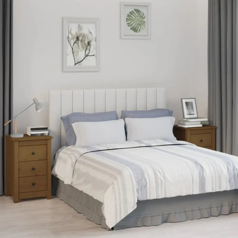 Nachtkastjes van massief grenenhout met stevig blad voor een tijdloos interieur - Honingbruin / 2 - Nachtkastjes