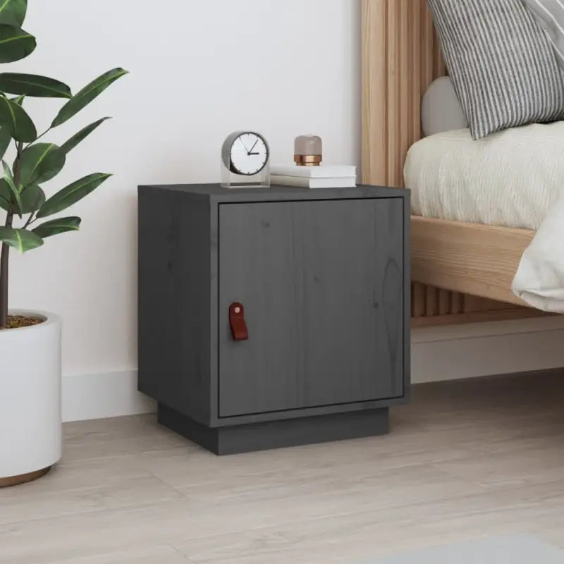 Nachtkastjes van massief Grenenhout voor decoratieve spullen - Grijs / 1 - Nachtkastjes