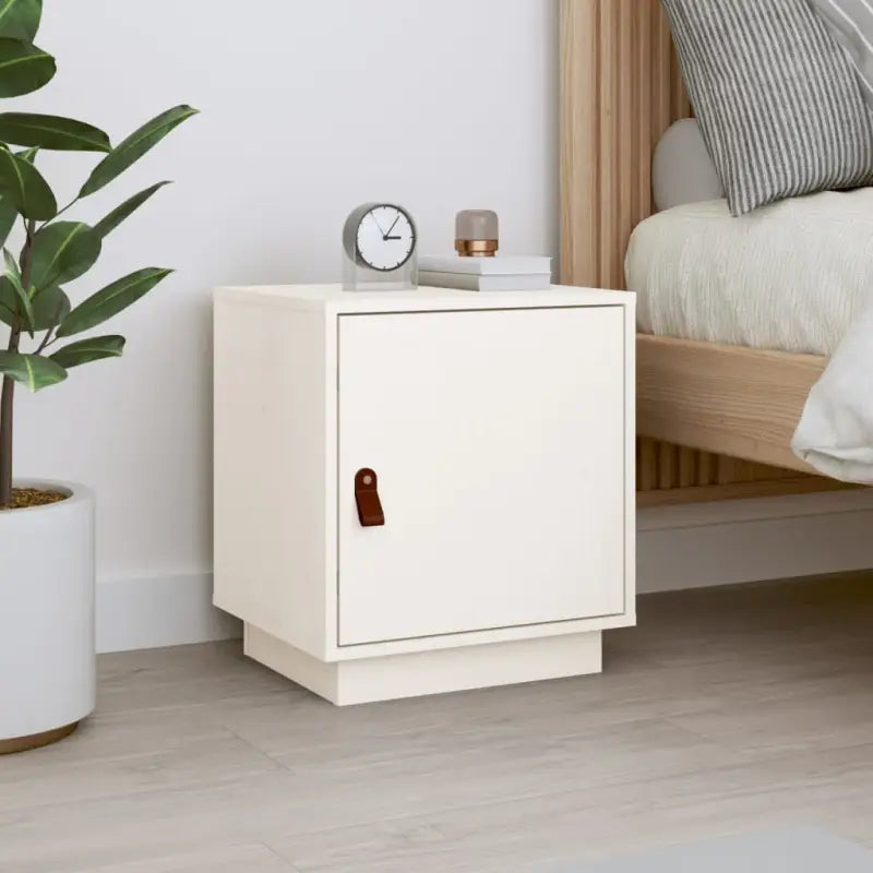Nachtkastjes van massief Grenenhout voor decoratieve spullen - Wit / 1 - Nachtkastjes