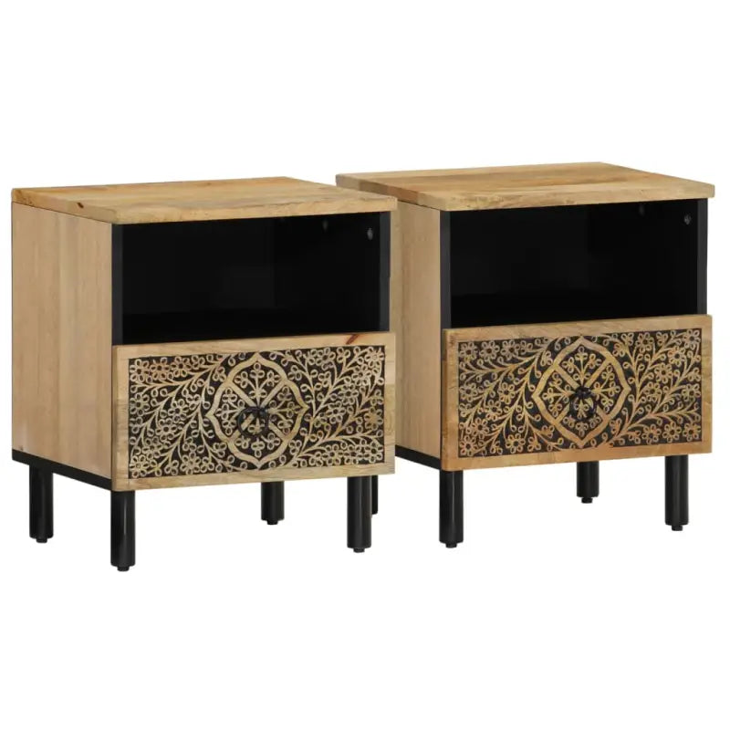 Nachtkastjes van massief mangohout met elegant en tijdloos ontwerp - Nachtkastjes