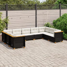 Natuurlijk afgewerkte loungeset in zwart materiaal met gepoedercoat staal - Zwart / Zonder tafel / Dichtgeweven