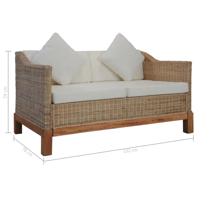 Natuurlijk rattan bank met levering bevat voor stijl en functionaliteit - Banken
