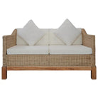 Natuurlijk rattan bank met levering bevat voor stijl en functionaliteit - Banken