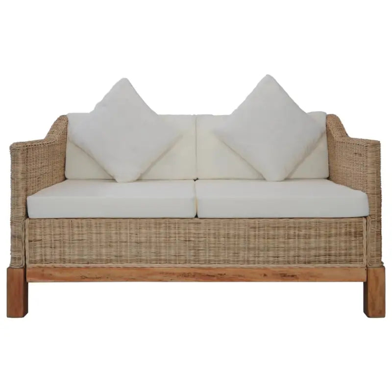 Natuurlijk rattan bank met levering bevat voor stijl en functionaliteit - Banken