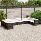 Natuurlijke olieafwerking loungeset in zwart gepoedercoat staal - Zwart / Zonder tafel / gat weven - Tuinsets