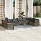 Natuurlijke olieafwerking loungeset in zwart gepoedercoat staal - Grijs / Zonder tafel / gat weven - Tuinsets