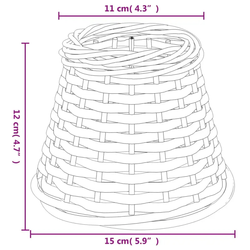Natuurlijke wicker lampenkap met houder gat voor sfeervolle verlichting - Lampenkappen