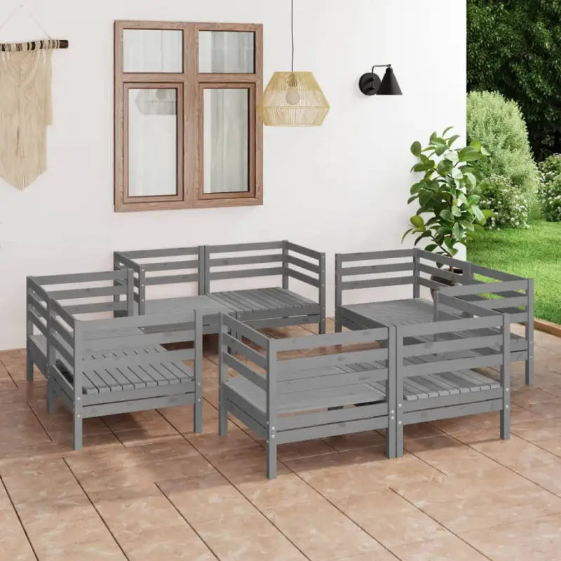 Ontdek comfortabele tuinsets van massief grenenhout voor ontspanning - Grijs - Tuinsets