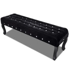 Opberg- en halbankje met glanzende kristallen knopen voor elegante interieurs - Zwart - Opberg- & halbankjes