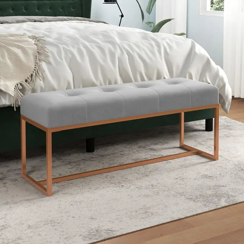 Opberg- en halbankje met luxe fluwelen bekleding - Grijs - Opberg- & halbankjes