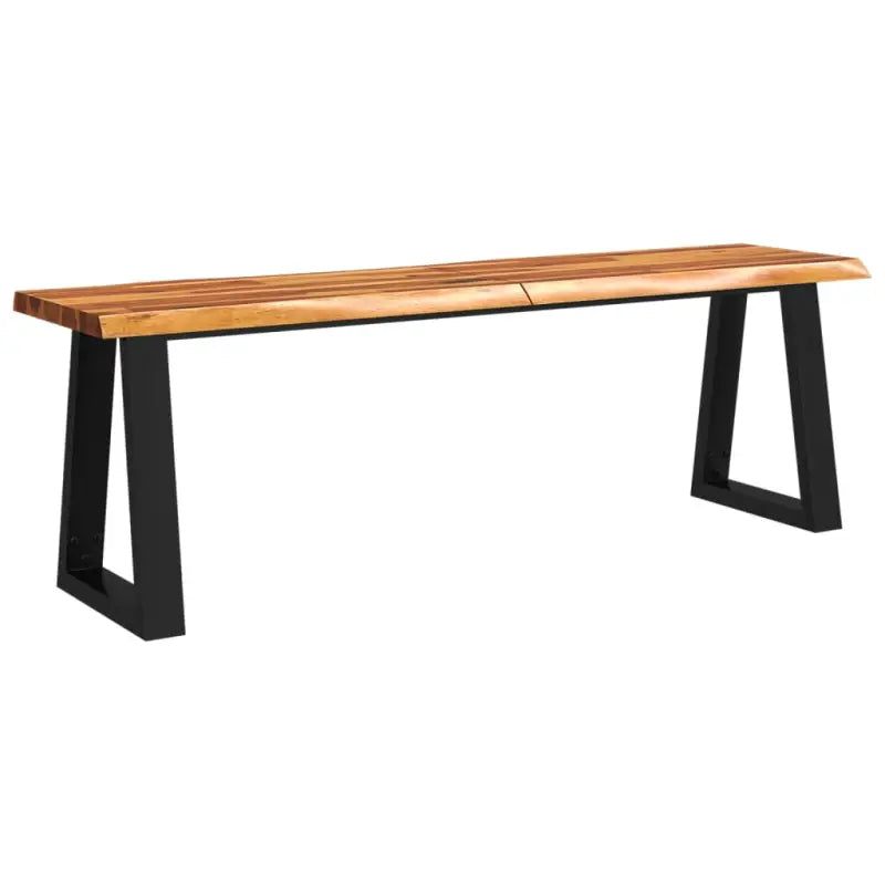 Opberg- en halbankje met massief acaciahout en natuurlijke rand - 140 cm - Opberg- & halbankjes