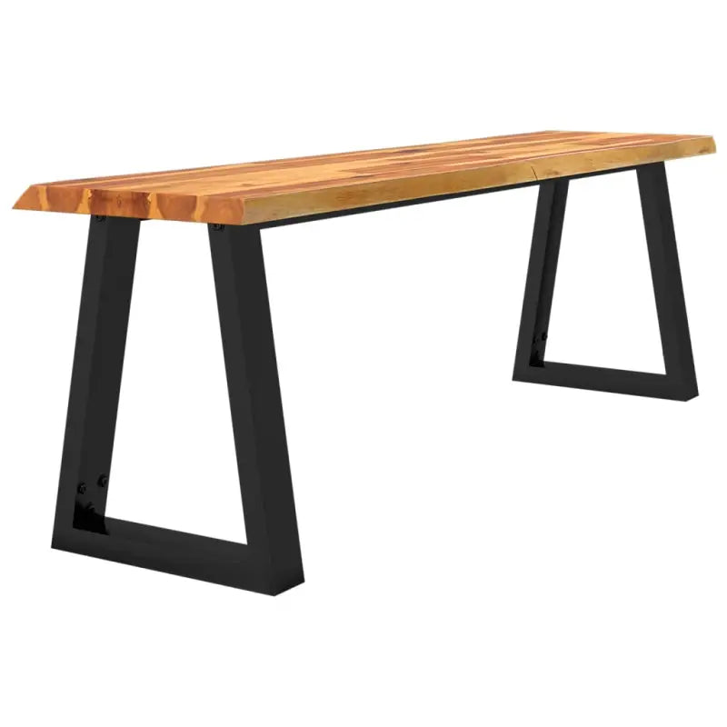 Opberg- en halbankje met massief acaciahout en natuurlijke rand - 140 cm - Opberg- & halbankjes