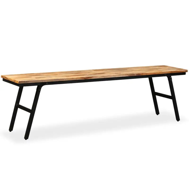 Opberg- en halbankje van gerecycled teakhout met stalen poten - 160 cm - Opberg- & halbankjes