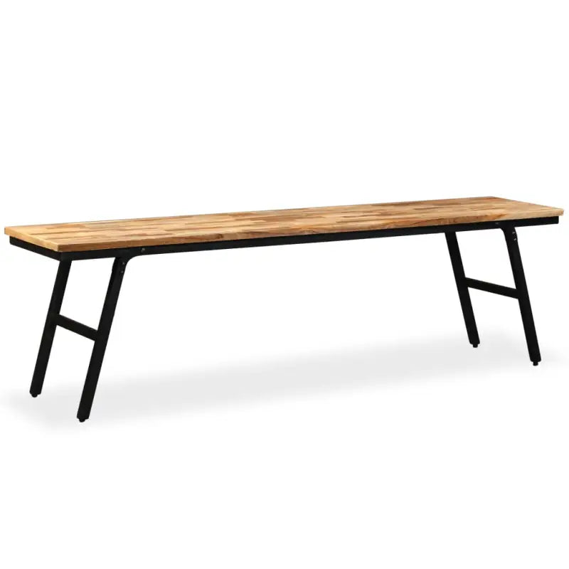 Opberg- en halbankje van gerecycled teakhout met stalen poten - 160 cm - Opberg- & halbankjes
