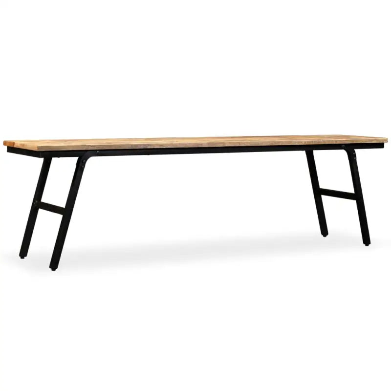 Opberg- en halbankje van gerecycled teakhout met stalen poten - 160 cm - Opberg- & halbankjes