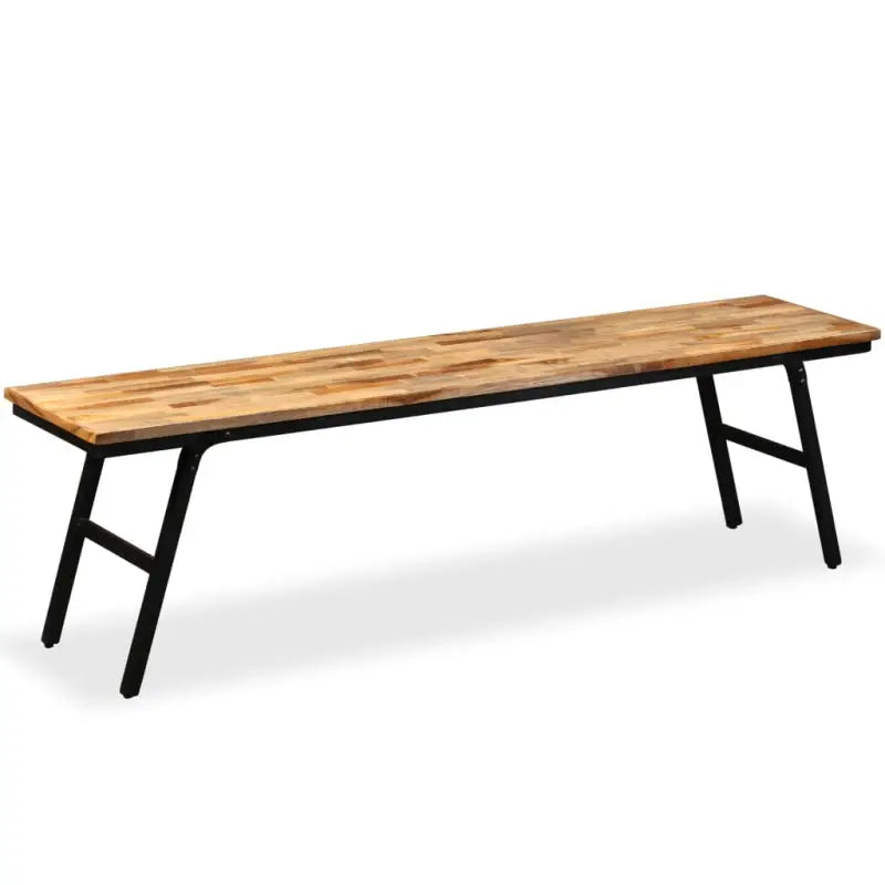 Opberg- en halbankje van gerecycled teakhout met stalen poten - 160 cm - Opberg- & halbankjes
