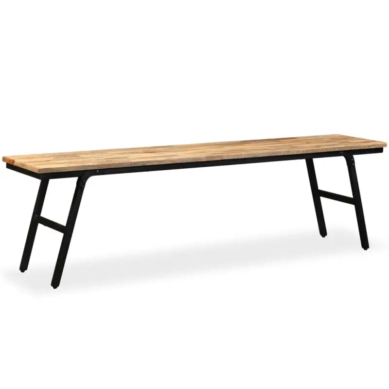 Opberg- en halbankje van gerecycled teakhout met stalen poten - 160 cm - Opberg- & halbankjes