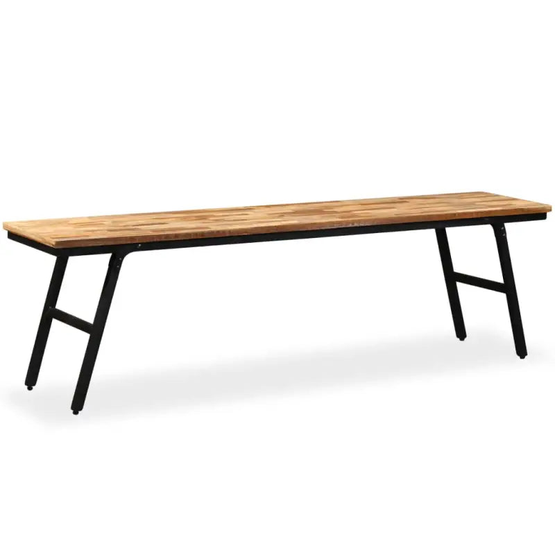 Opberg- en halbankje van gerecycled teakhout met stalen poten - 160 cm - Opberg- & halbankjes