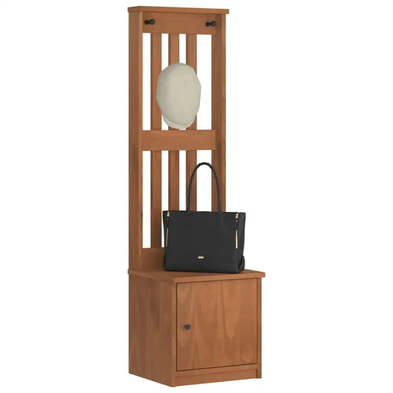 Opberg- en halbankje van massief grenenhout met rustieke charme - Acaciahouten afwerking / 45 x 40 x 159.5 cm - Opberg-