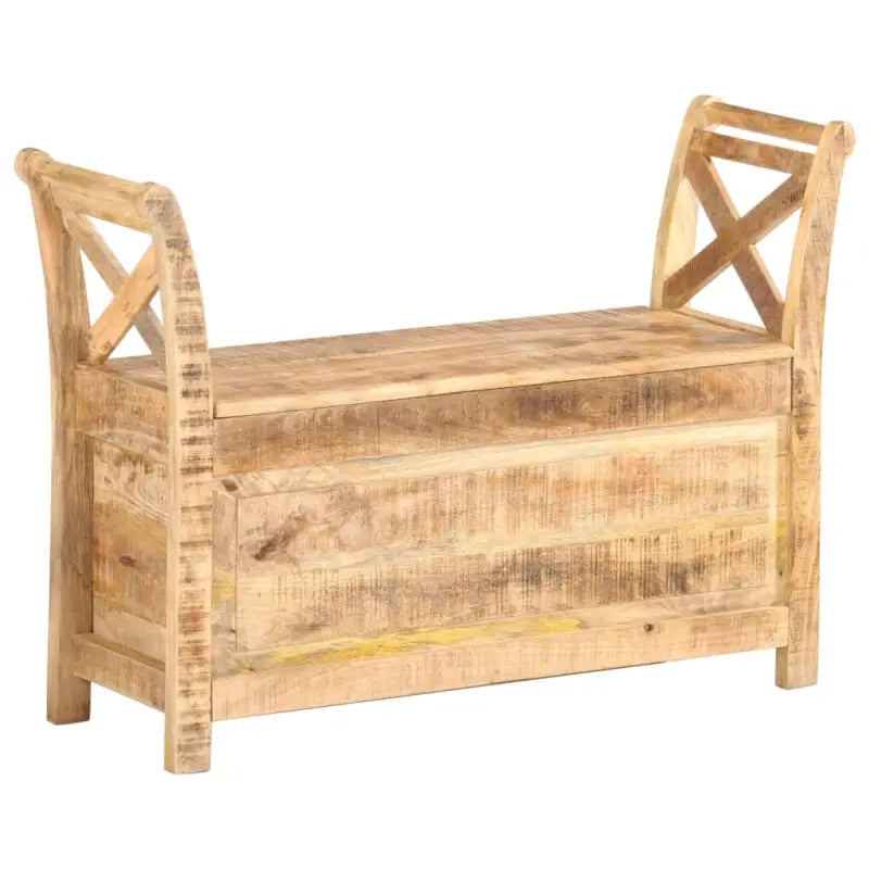 Opberg- en halbankje van massief mangohout met eenvoudige stijl - massief mangohout - Opberg- & halbankjes