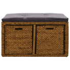 Opberg- en halbankje van zeegras met levering bevat natuurlijke charme - Bruin / 71 x 40 x 42 cm - Opberg- & halbankjes