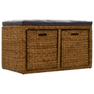 Opberg- en halbankje van zeegras met levering bevat natuurlijke charme - Bruin / 71 x 40 x 42 cm - Opberg- & halbankjes
