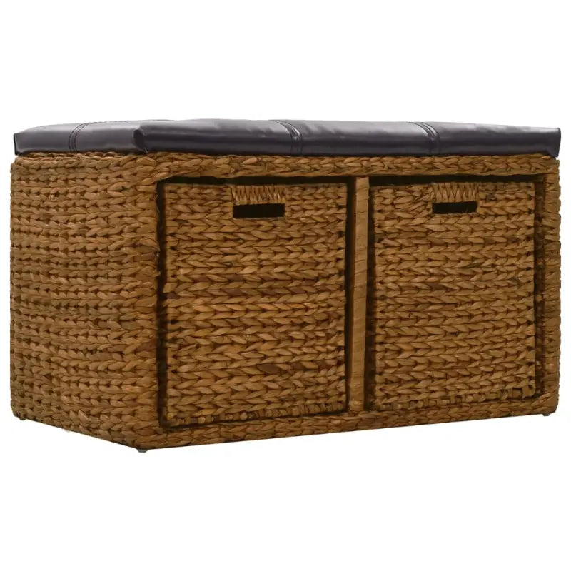 Opberg- en halbankje van zeegras met levering bevat natuurlijke charme - Bruin / 71 x 40 x 42 cm - Opberg- & halbankjes