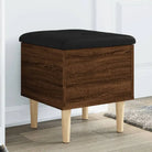 Opbergbank met bewerkt hout als stijlvol opberg- en zitmeubel - bruin eikenkleur / 42 x 42 x 46 cm - Opberg- &