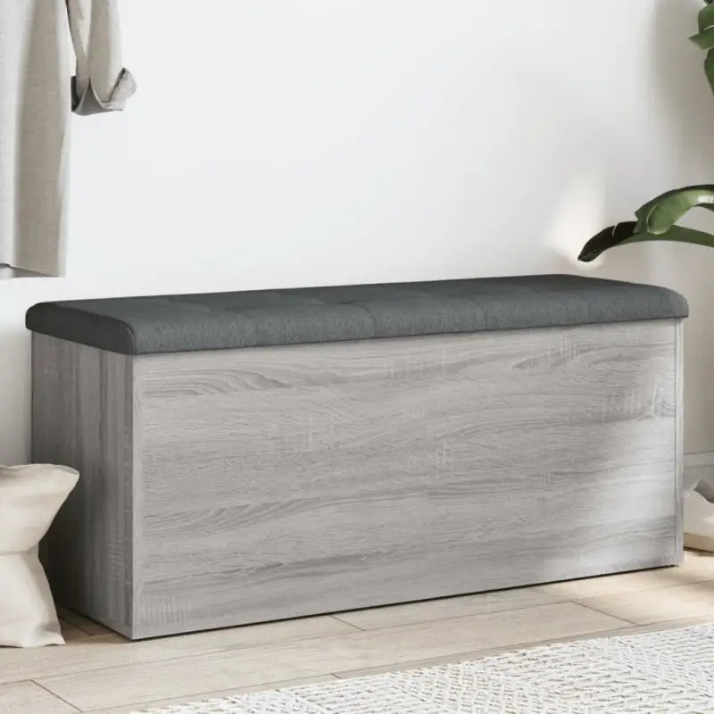 Opbergbankje grijs sonoma bewerkt hout voor opslag en zitplezier - Grijs sonoma / 102 x 42 x 45 cm - Opberg- &