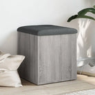 Opbergbankje grijs sonoma bewerkt hout voor opslag en zitplezier - Grijs sonoma / 42 x 42 x 45 cm - Opberg- & halbankjes