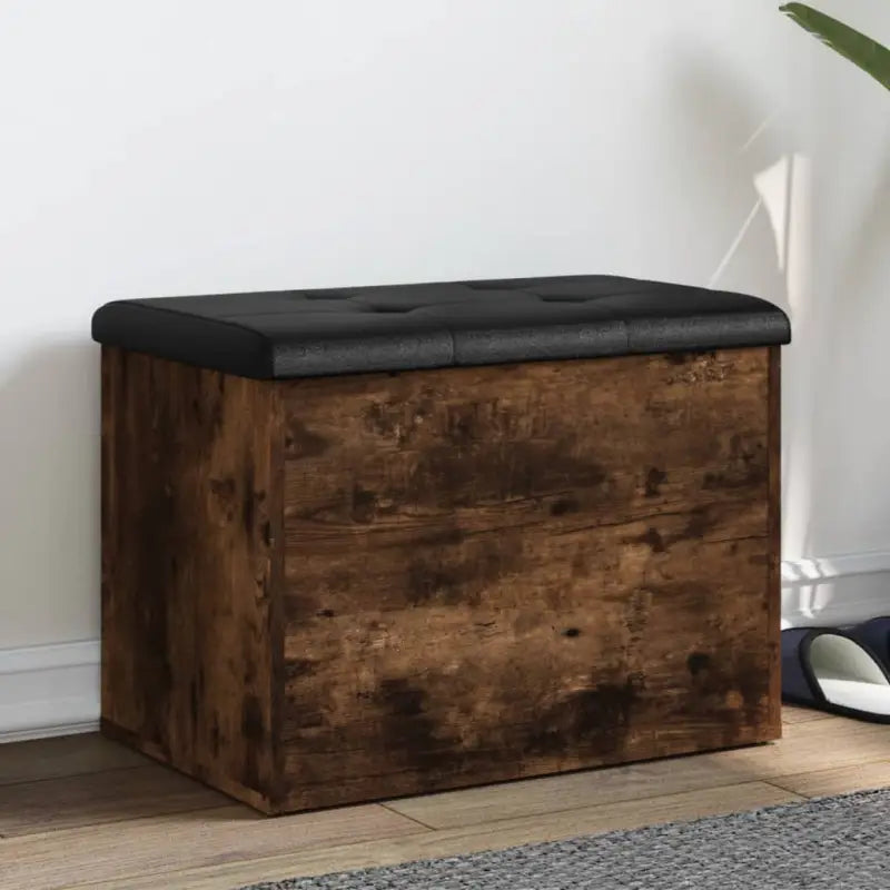 Opbergbankje grijs sonoma bewerkt hout voor opslag en zitplezier - Gerookt eiken / 62 x 42 x 45 cm - Opberg- &