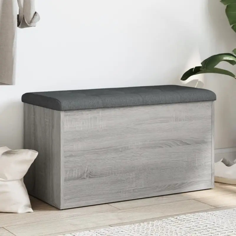 Opbergbankje grijs sonoma bewerkt hout voor opslag en zitplezier - Grijs sonoma / 82 x 42 x 45 cm - Opberg- & halbankjes