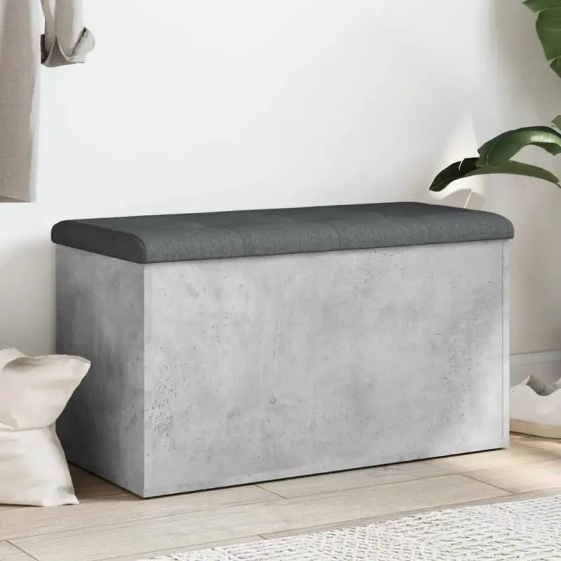 Opbergbankje grijs sonoma bewerkt hout voor opslag en zitplezier - Betongrijs / 82 x 42 x 45 cm - Opberg- & halbankjes
