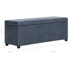 Opbergbankje met zachte bekleding en kleuraccent voor woonkamer of hal - Grijs / 116 cm - Opberg- & halbankjes