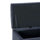 Opbergbankje met zachte bekleding en kleuraccent voor woonkamer of hal - Grijs / 116 cm - Opberg- & halbankjes