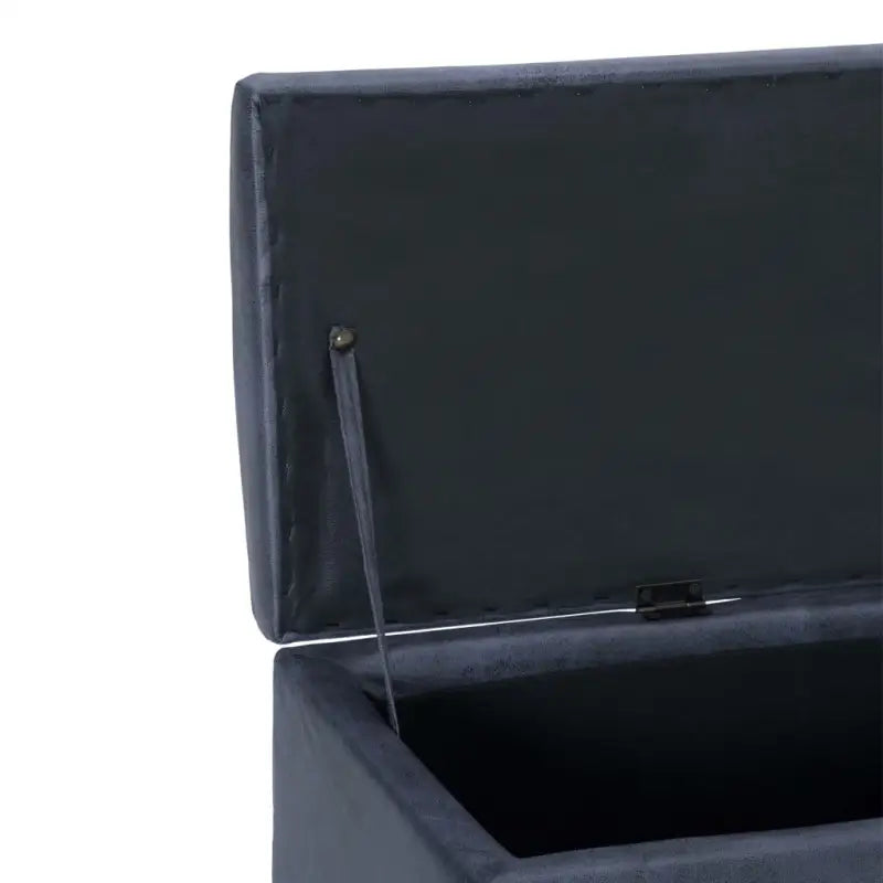 Opbergbankje met zachte bekleding en kleuraccent voor woonkamer of hal - Grijs / 116 cm - Opberg- & halbankjes