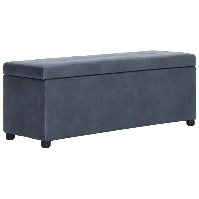 Opbergbankje met zachte bekleding en kleuraccent voor woonkamer of hal - Grijs / 116 cm - Opberg- & halbankjes