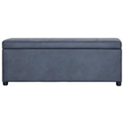 Opbergbankje met zachte bekleding en kleuraccent voor woonkamer of hal - Grijs / 116 cm - Opberg- & halbankjes