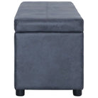 Opbergbankje met zachte bekleding en kleuraccent voor woonkamer of hal - Grijs / 116 cm - Opberg- & halbankjes