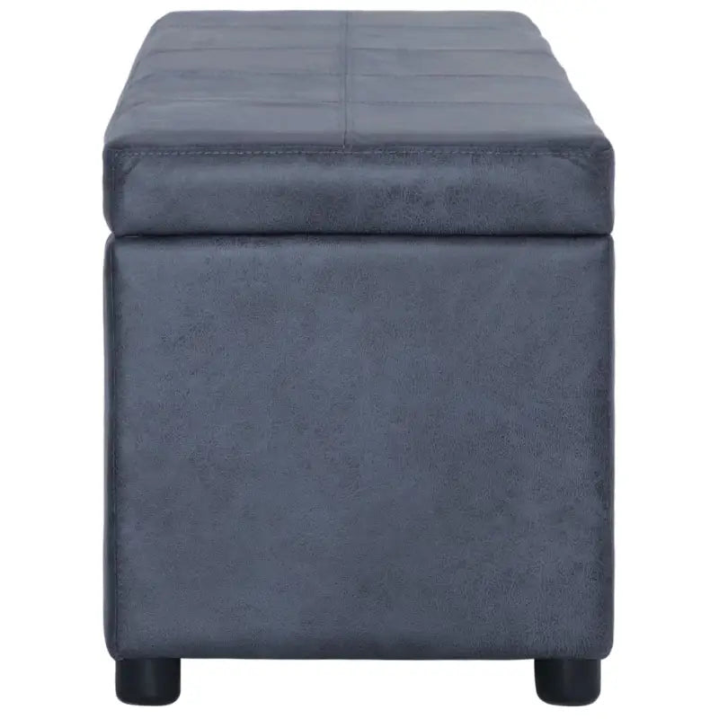 Opbergbankje met zachte bekleding en kleuraccent voor woonkamer of hal - Grijs / 116 cm - Opberg- & halbankjes