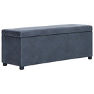 Opbergbankje met zachte bekleding en kleuraccent voor woonkamer of hal - Grijs / 116 cm - Opberg- & halbankjes