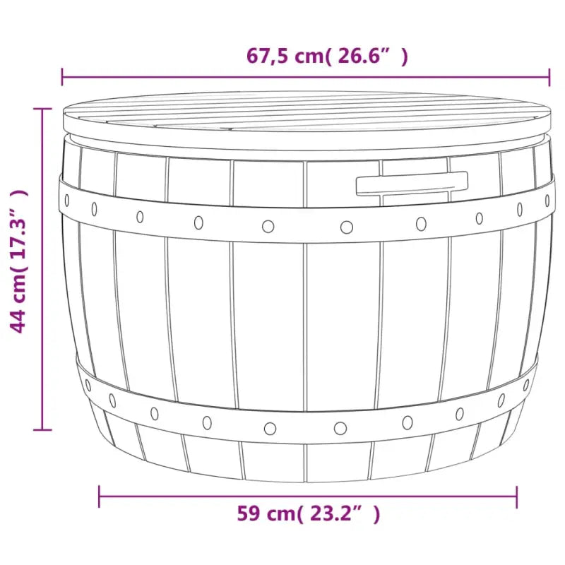 Opbergbox met imitatiehout structuur voor tuin en buitengebruik - Opbergboxen voor buiten