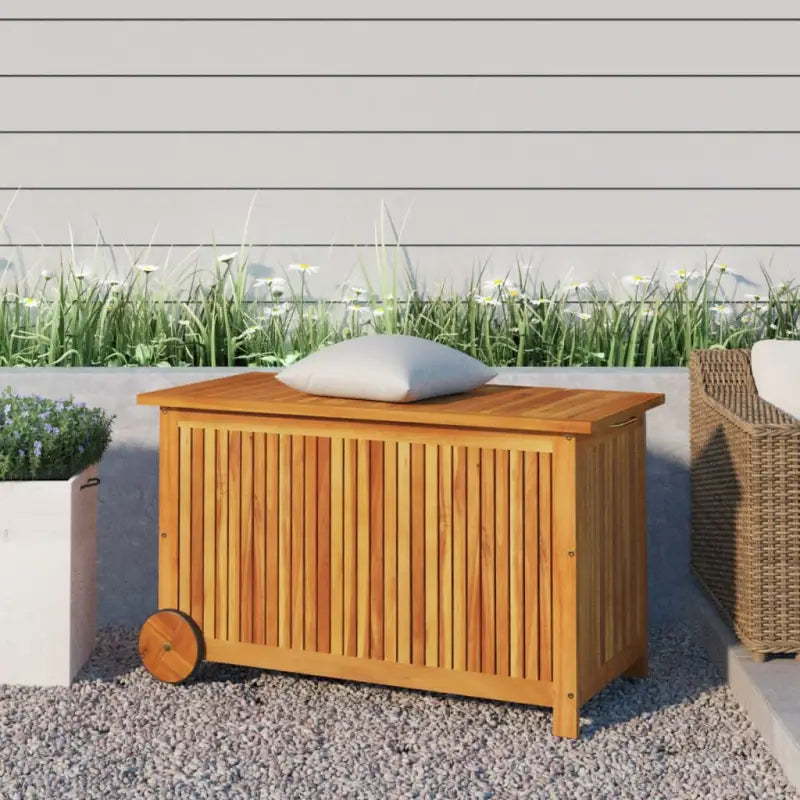 Opbergbox van massief acaciahout voor tuin en binnengebruik - 90 x 50 x 58 cm - Opbergboxen voor buiten