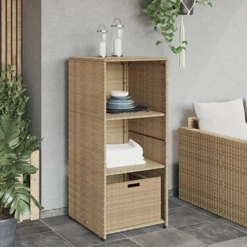 Opbergbox voor buiten in poly rattan voor tuinmeubels en accessoires - Opbergboxen voor buiten