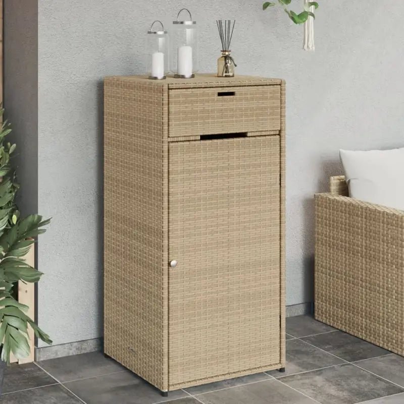 Opbergbox voor buiten in poly rattan voor tuinmeubels en accessoires - Beige / 55 x 55 x 111 cm - Opbergboxen