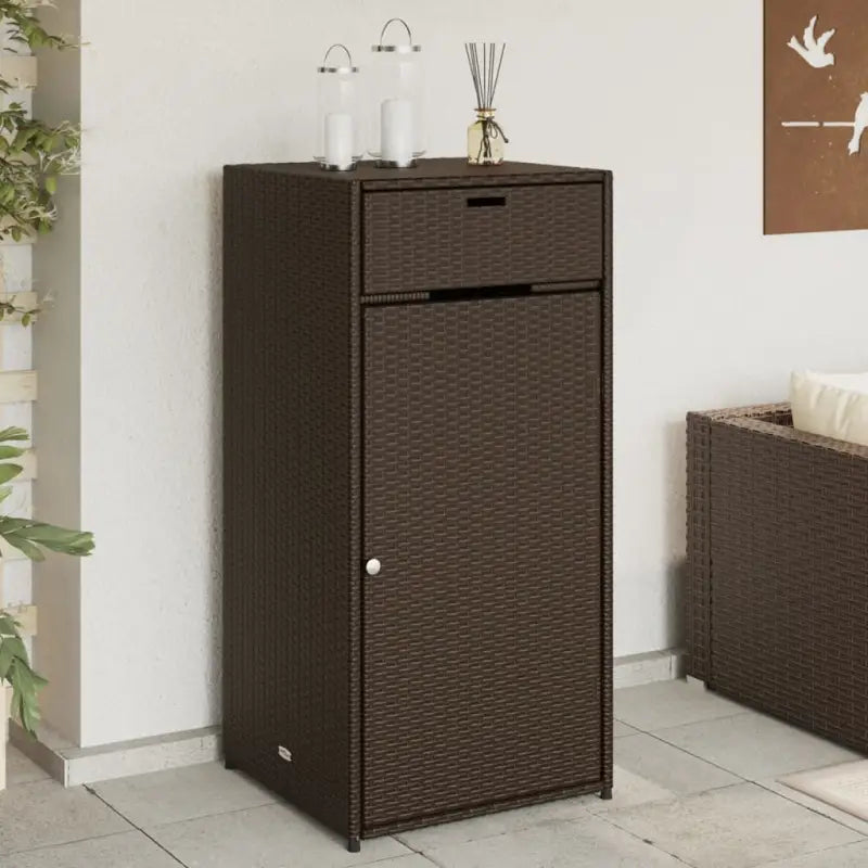 Opbergbox voor buiten in poly rattan voor tuinmeubels en accessoires - Bruin / 55 x 55 x 111 cm - Opbergboxen