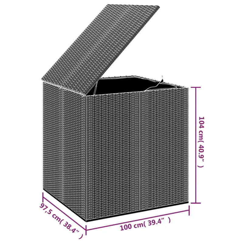 Opbergbox voor buiten van PE Rattan voor kussens - Opbergboxen voor buiten