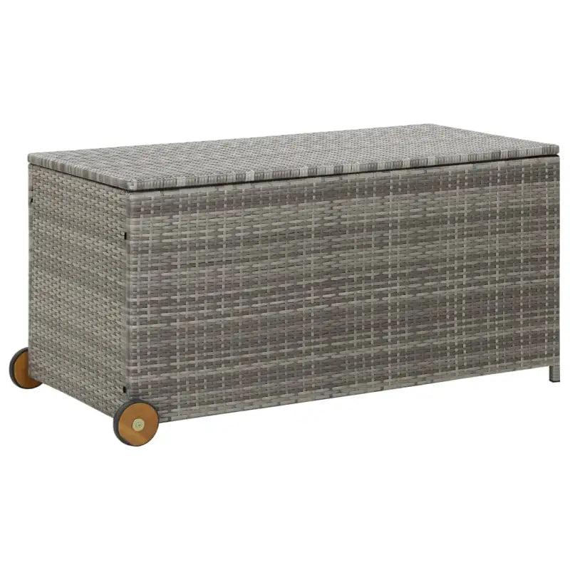 Opbergbox voor buiten van poly rattan geschikt voor zowel binnen als buiten - Grijs - Opbergboxen voor buiten