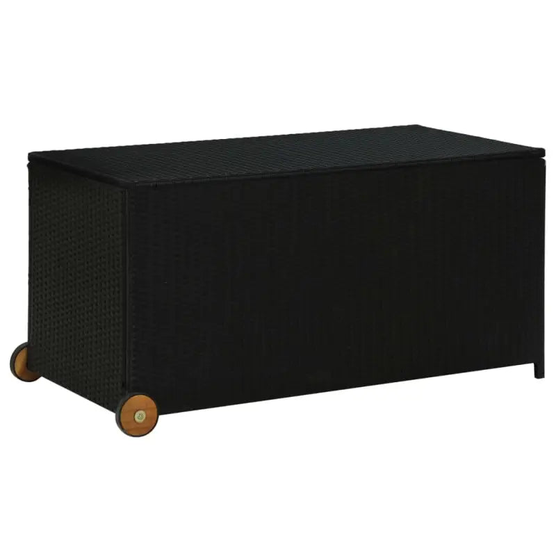 Opbergbox voor buiten van poly rattan geschikt voor zowel binnen als buiten - Zwart - Opbergboxen voor buiten